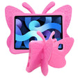 For iPad Air 11 2025 / 2024 Butterfly Bracket Kids EVA Shockproof Tablet Case(RoseRed) - iPad Air 11 2025 / 2024 Cases by PMC TechLife | Online Shopping South Africa | PMC TechLife | Buy Now Pay Later Mobicred