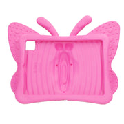 For iPad Air 11 2025 / 2024 Butterfly Bracket Kids EVA Shockproof Tablet Case(RoseRed)
