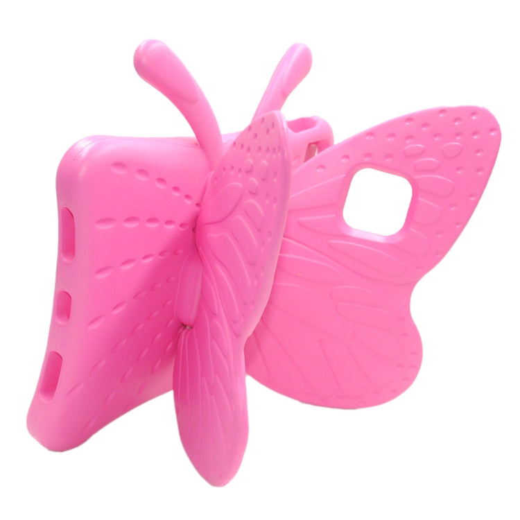 For iPad Air 11 2025 / 2024 Butterfly Bracket Kids EVA Shockproof Tablet Case(RoseRed)