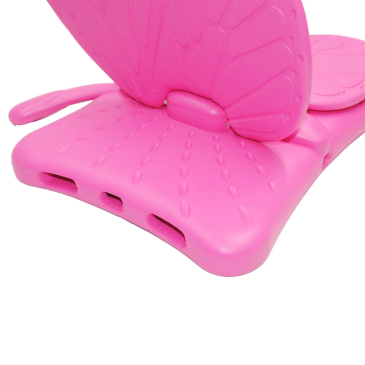 For iPad Air 11 2025 / 2024 Butterfly Bracket Kids EVA Shockproof Tablet Case(RoseRed)