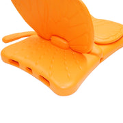 For iPad Air 11 2024 Butterfly Bracket Kids EVA Shockproof Tablet Case(Orange)