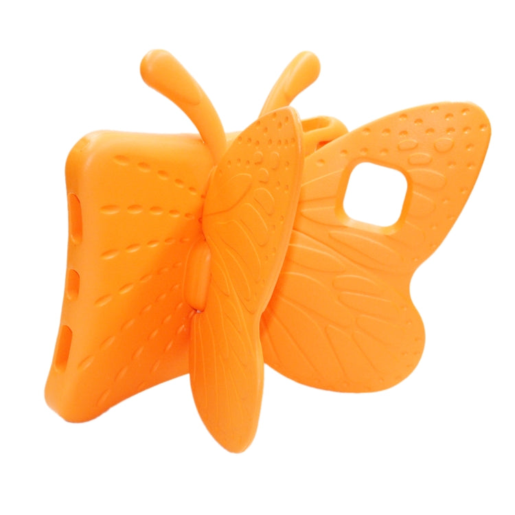 For iPad Pro 11 2024 Butterfly Bracket Kids EVA Shockproof Tablet Case(Orange)