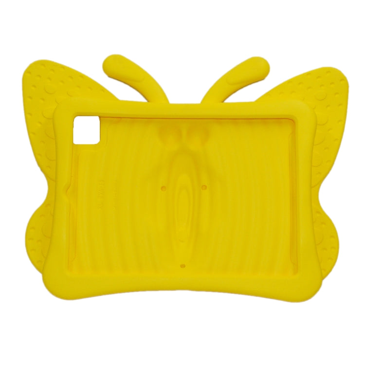 For iPad Pro 11 2024 Butterfly Bracket Kids EVA Shockproof Tablet Case(Yellow)