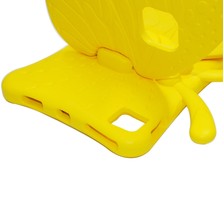 For iPad Pro 11 2024 Butterfly Bracket Kids EVA Shockproof Tablet Case(Yellow)