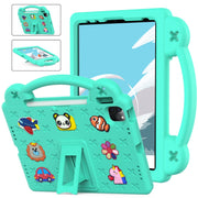 For iPad Air 11 2025 / 2024 Handle Kickstand Children EVA Shockproof Tablet Case(Mint Green)