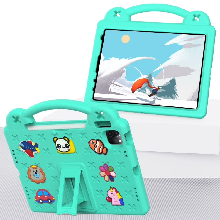For iPad Air 11 2025 / 2024 Handle Kickstand Children EVA Shockproof Tablet Case(Mint Green)