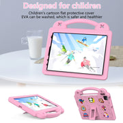 For  iPad Pro 11 2024 Handle Kickstand Children EVA Shockproof Tablet Case(Pink)