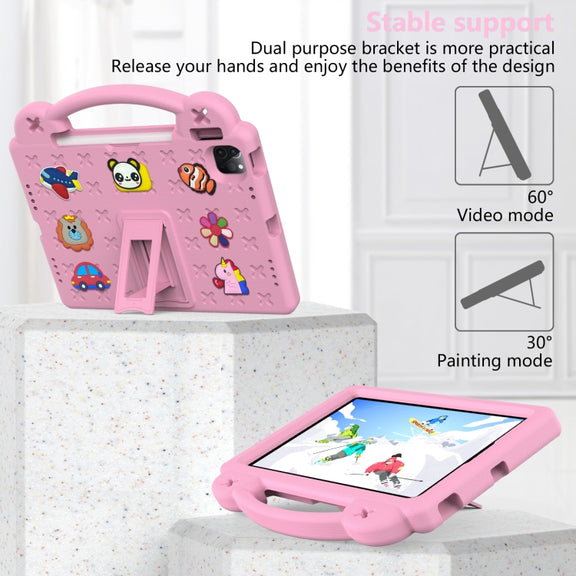 For  iPad Pro 11 2024 Handle Kickstand Children EVA Shockproof Tablet Case(Pink)