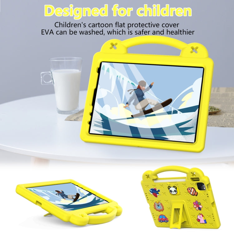 For  iPad Pro 11 2024 Handle Kickstand Children EVA Shockproof Tablet Case(Yellow)