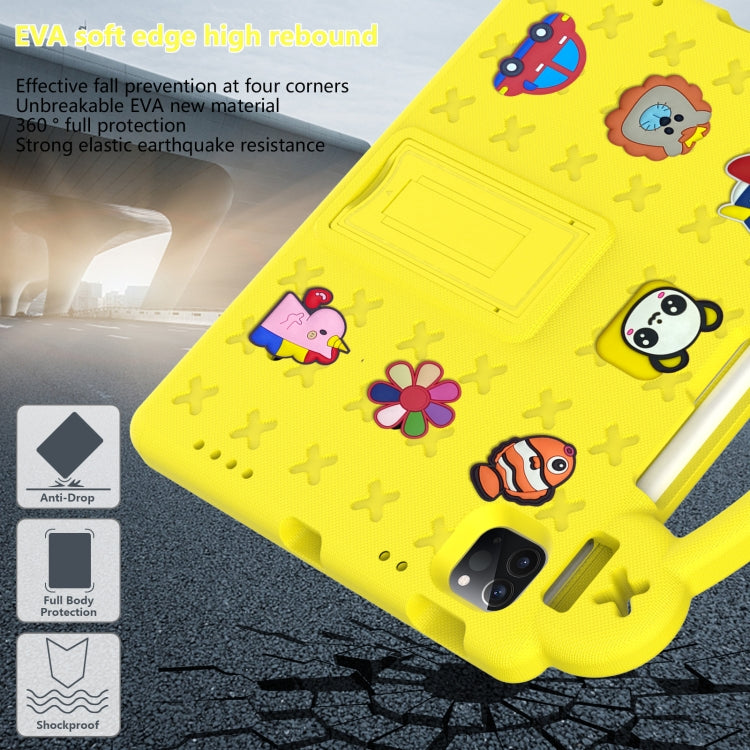For  iPad Pro 11 2024 Handle Kickstand Children EVA Shockproof Tablet Case(Yellow)
