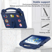 For  iPad Pro 11 2024 Handle Kickstand Children EVA Shockproof Tablet Case(Navy Blue)