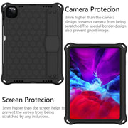 For iPad Pro 11 2024 Honeycomb EVA Hybrid PC Tablet Case with Strap(Black+Black)