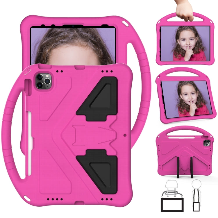 For iPad Air 11 2024 EVA Shockproof Tablet Case with Holder(RoseRed)