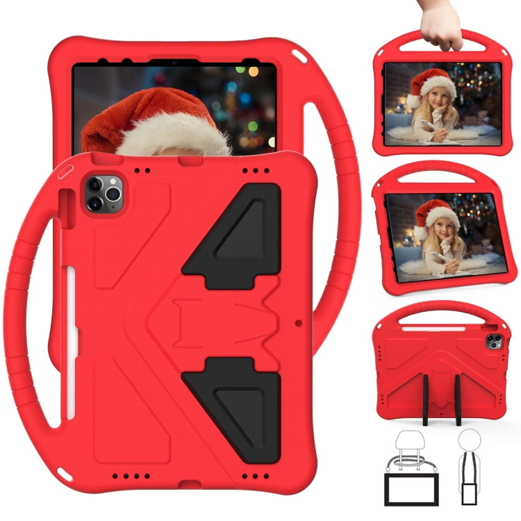 For iPad Pro 11 2024 EVA Shockproof Tablet Case with Holder(Red)