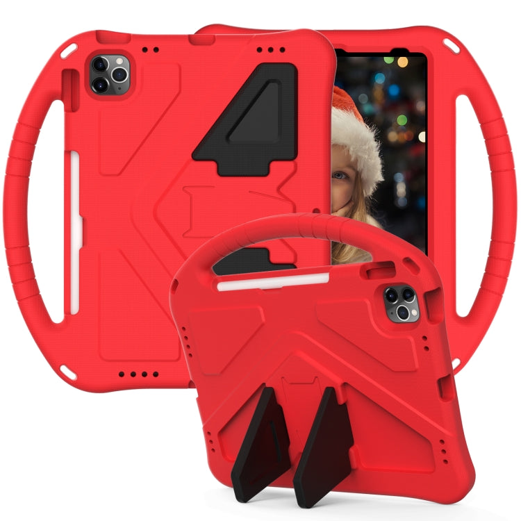For iPad Pro 11 2024 EVA Shockproof Tablet Case with Holder(Red)