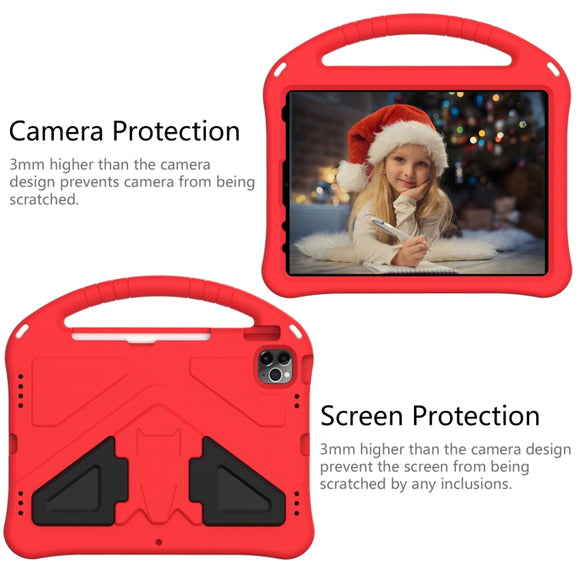 For iPad Pro 11 2024 EVA Shockproof Tablet Case with Holder(Red)