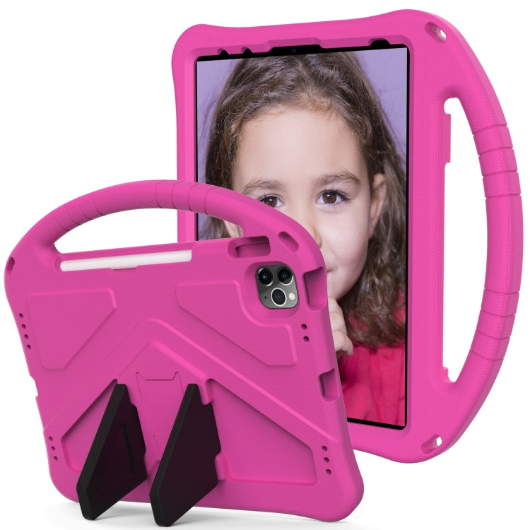 For iPad Pro 11 2024 EVA Shockproof Tablet Case with Holder(RoseRed)