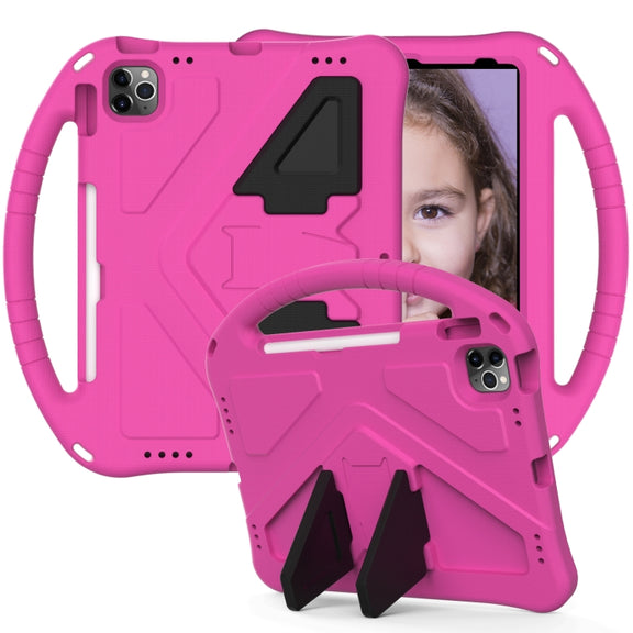 For iPad Pro 11 2024 EVA Shockproof Tablet Case with Holder(RoseRed)