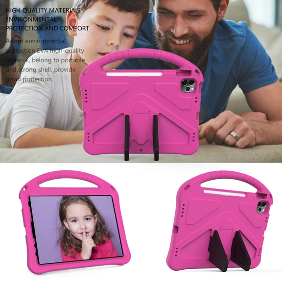 For iPad Pro 11 2024 EVA Shockproof Tablet Case with Holder(RoseRed)