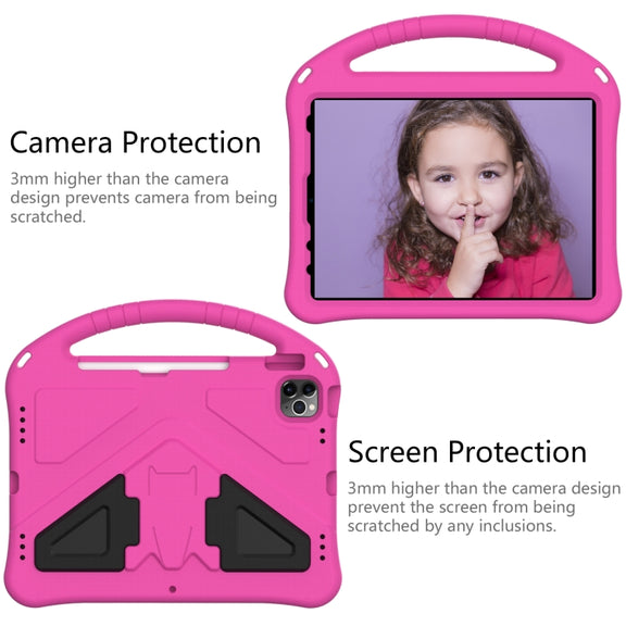 For iPad Pro 11 2024 EVA Shockproof Tablet Case with Holder(RoseRed)