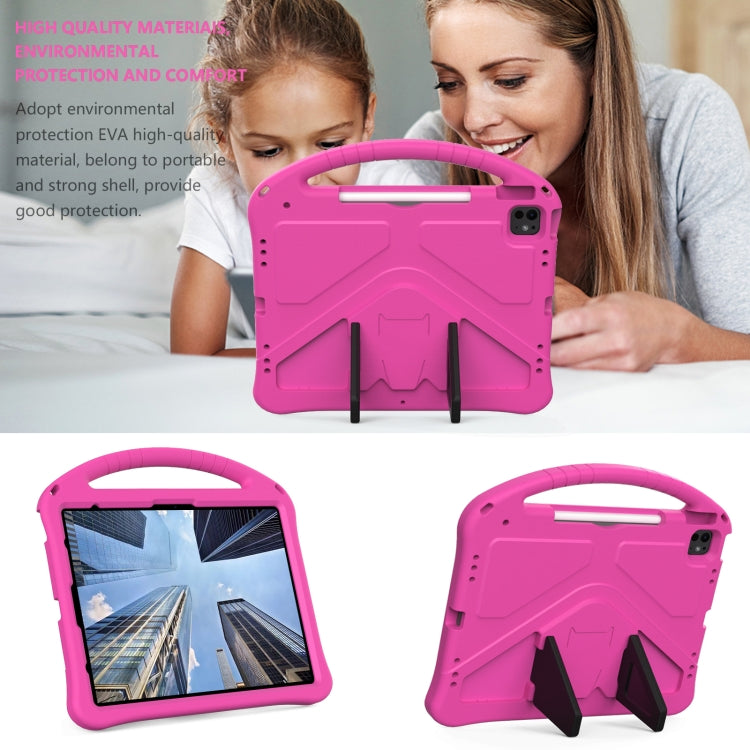 For iPad Air 13 2024 EVA Shockproof Tablet Case with Holder(RoseRed)