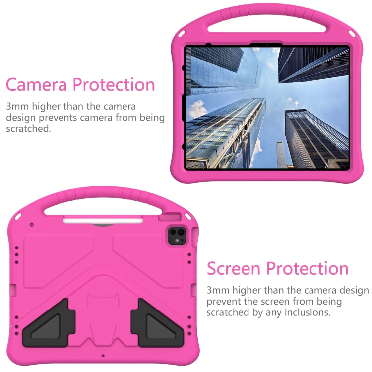 For iPad Air 13 2024 EVA Shockproof Tablet Case with Holder(RoseRed)