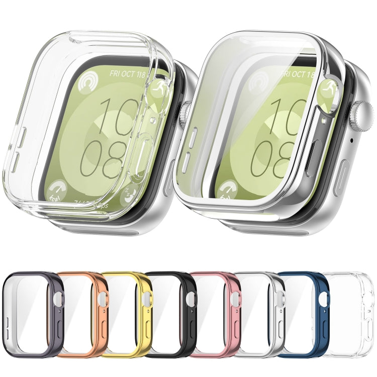 For Huawei Watch Fit 3 Full Coverage TPU Electroplated Watch Protective Case(Sliver)