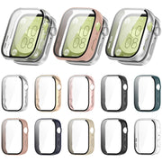 For Huawei Watch Fit 3 PC + Tempered Film Integrated Watch Protective Case(Matte Pink)