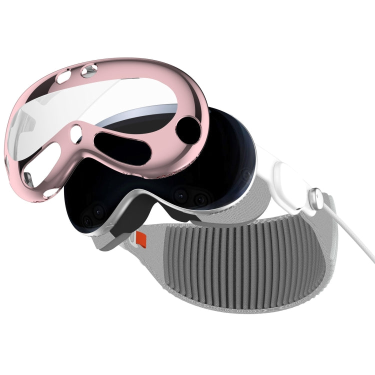 For Apple Vision Pro Electroplated TPU Protective Case VR Glasses Accessories(Sliver)