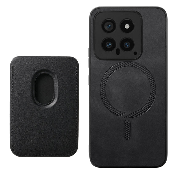 For Xiaomi Redmi K70 / K70 Pro 5G Retro Magsafe Card Bag PU Back Cover Phone Case(Black)