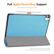 For iPad Pro 11 2024 ENKAY Tri-fold Custer Texture Platic Leather Smart Tablet Case(White)