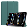 For iPad Pro 13 2024 ENKAY Tri-fold Custer Texture Platic Leather Smart Tablet Case(Dark Green) - free shipping - PMC TechLife - Order now!