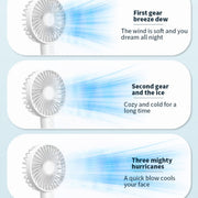 F35 With Hanging Hole Rechargeable Cooling Fan Powerful Handheld Fan 1200mAh Desk Fan(White)