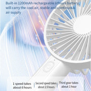 F35 With Hanging Hole Rechargeable Cooling Fan Powerful Handheld Fan 1200mAh Desk Fan(White)