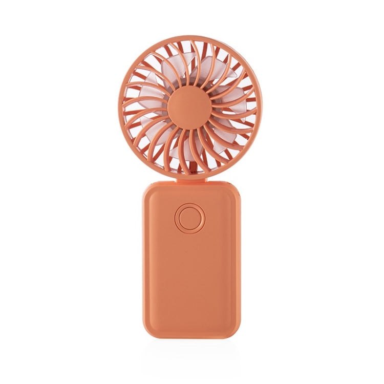 F458 With Neck Rope Summer 3 Speeds Adjustable Foldable Mini Handheld Fan(Orange)
