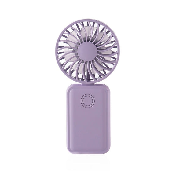 F458 With Neck Rope Summer 3 Speeds Adjustable Foldable Mini Handheld Fan(Purple)