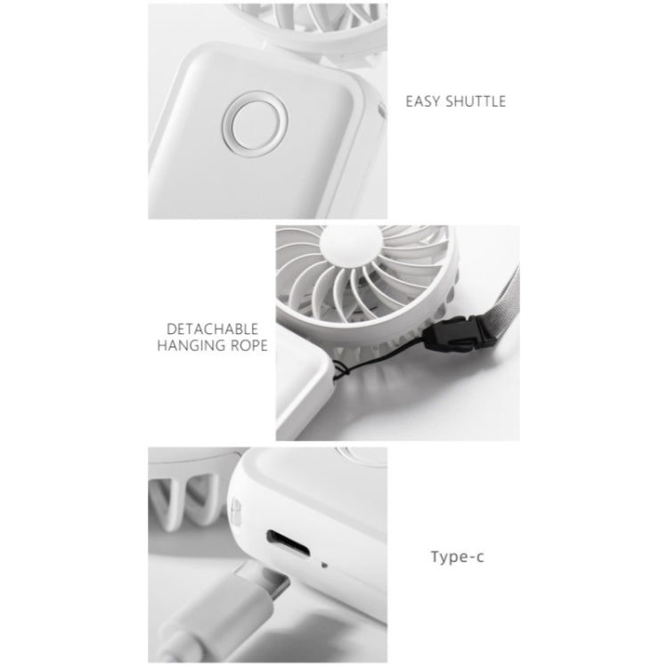 F458 With Neck Rope Summer 3 Speeds Adjustable Foldable Mini Handheld Fan(Purple)