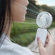 F458 With Neck Rope Summer 3 Speeds Adjustable Foldable Mini Handheld Fan(Purple)