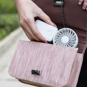 F458 With Neck Rope Summer 3 Speeds Adjustable Foldable Mini Handheld Fan(Purple)