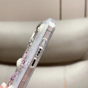 For iPhone 16 Plus Glitter 3D Butterfly TPU Phone Case(Blue)