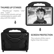 For iPad Air 11 2025 / 2024 Children EVA Shockproof Tablet Case with Thumb Bracket(Black)