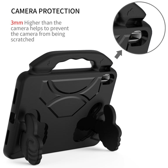 For iPad Air 11 2025 / 2024 Children EVA Shockproof Tablet Case with Thumb Bracket(Black)