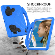 For iPad Air 11 2025 / 2024 Children EVA Shockproof Tablet Case with Thumb Bracket(Blue)