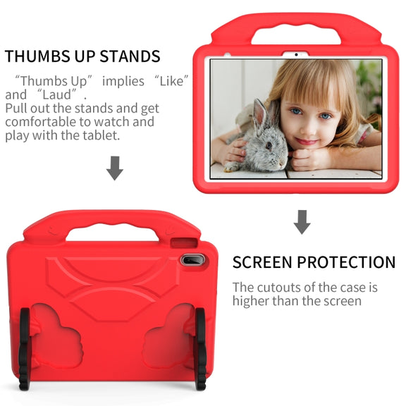 For iPad Air 11 2025 / 2024 Children EVA Shockproof Tablet Case with Thumb Bracket(Red)