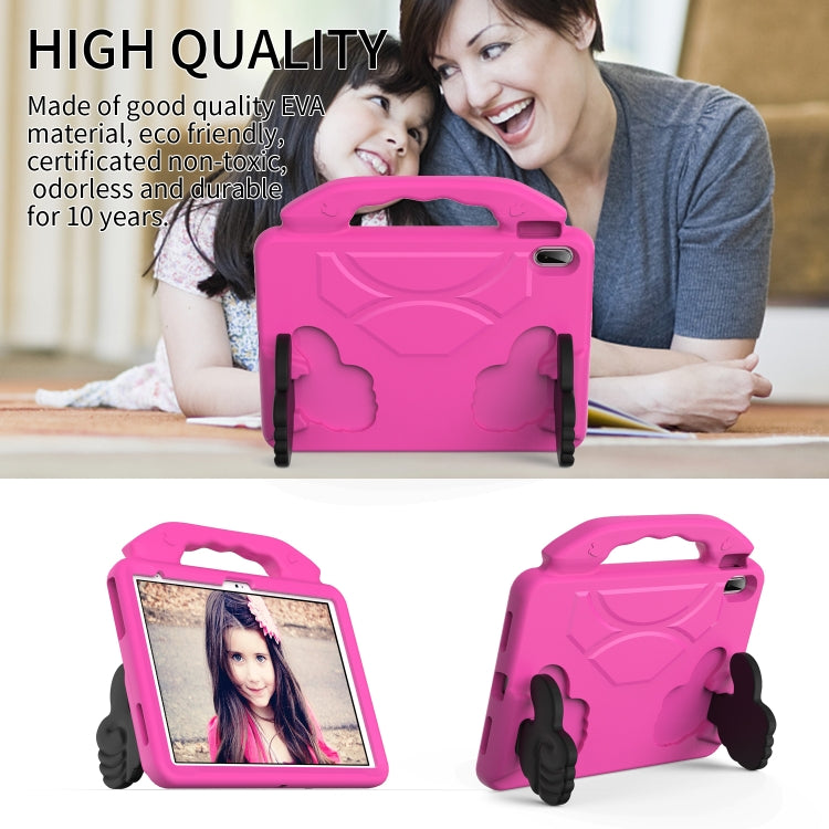 For iPad Air 11 2025 / 2024 Children EVA Shockproof Tablet Case with Thumb Bracket(RoseRed)