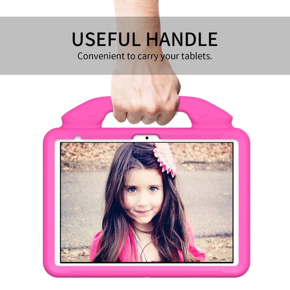 For iPad Air 11 2025 / 2024 Children EVA Shockproof Tablet Case with Thumb Bracket(RoseRed)
