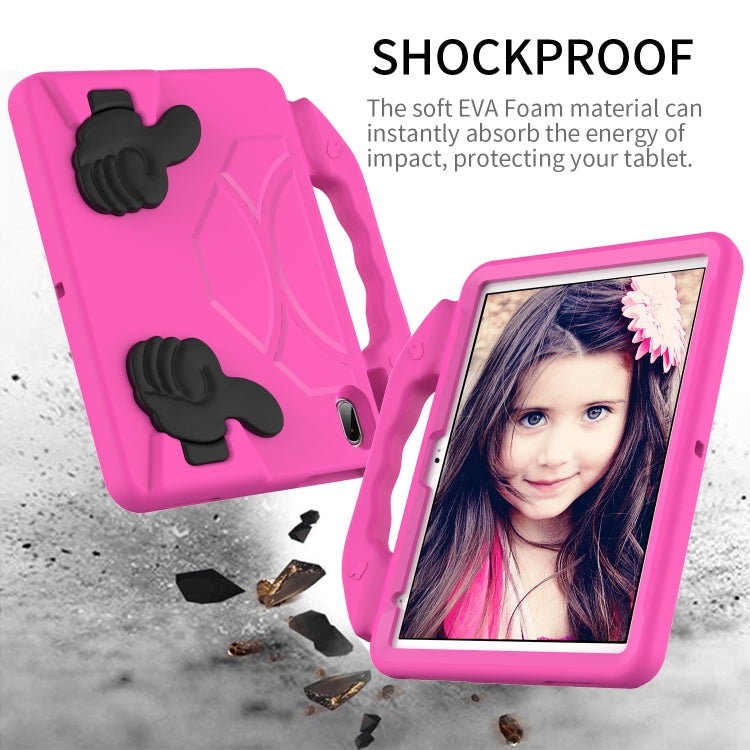 For iPad Air 11 2025 / 2024 Children EVA Shockproof Tablet Case with Thumb Bracket(RoseRed)