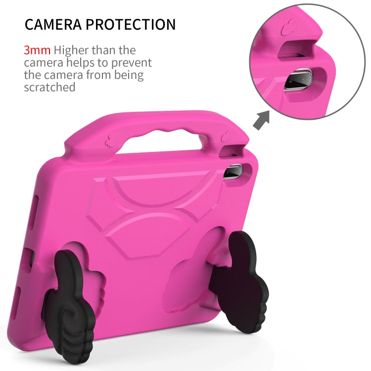 For iPad Air 11 2025 / 2024 Children EVA Shockproof Tablet Case with Thumb Bracket(RoseRed)