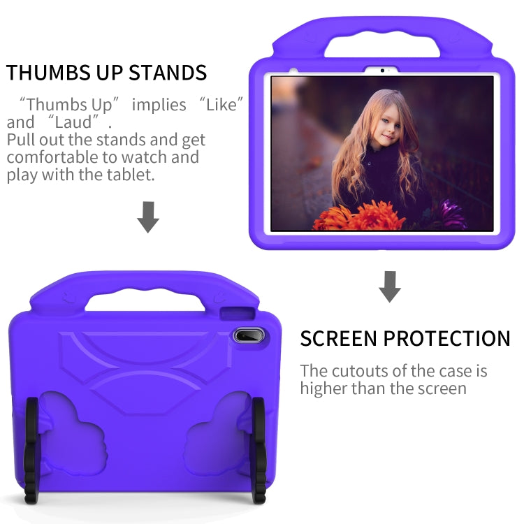 For iPad Air 11 2025 / 2024 Children EVA Shockproof Tablet Case with Thumb Bracket(Purple)