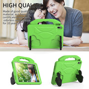 For iPad Air 11 2025 / 2024 Children EVA Shockproof Tablet Case with Thumb Bracket(Green)